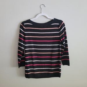 Talbots Black Striped Top